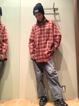 「シャツ 」｜「アイテム（帽子）」を使った、kanaさん（レディース・172cm）の秋コーディネート