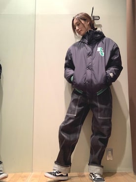 「バックプリント」｜「アイテム（ブルゾン）」を使った、kanaさん（レディース・172cm）の秋コーディネート