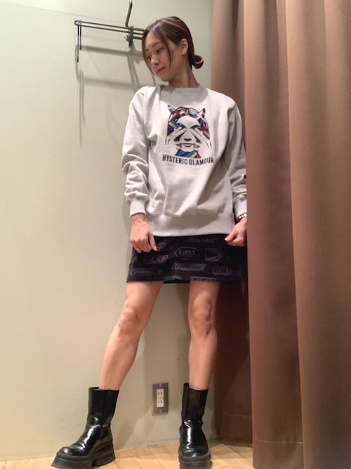 MOTOR CITY FEVER柄 ローライズミニスカート（スカート