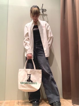 「ワイドパンツ 」｜「アイテム（ジャケット/アウター）」を使った、kanaさん（レディース・172cm）の冬コーディネート