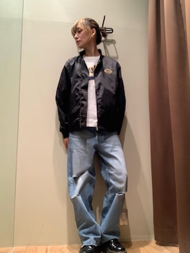 「ワイドパンツ 」｜「アイテム（ジャケット/アウター）」を使った、kanaさん（レディース・172cm）の冬コーディネート