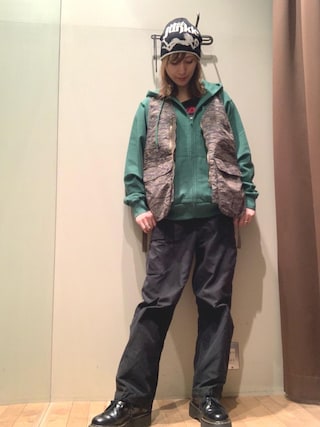 HYSTERIC ブラックカーゴパンツ HYSTERIC GLAMOUR カーゴパンツ SNAKE LOOP柄 6ポケット メンズ