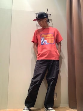 「アイテム（キャップ）」を使った、kanaさん（レディース・172cm）の夏コーディネート
