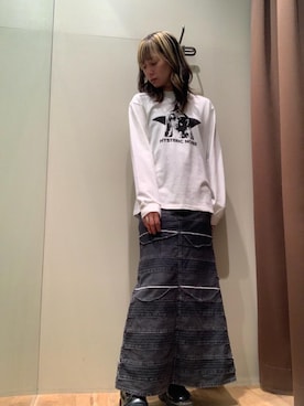 「アイテム（スカート）」を使った、kanaさん（レディース・172cm）の秋コーディネート