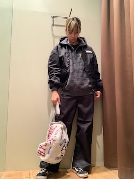 「アイテム（ミリタリージャケット）」を使った、kanaさん（レディース・172cm）の秋コーディネート