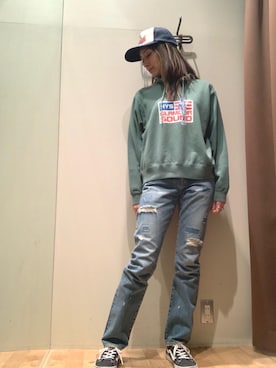 「アイテム（帽子）」を使った、kanaさん（レディース・172cm）の秋コーディネート