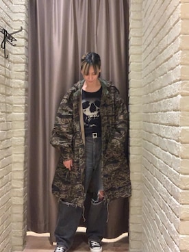 「アイテム（ダウンジャケット/コート）」を使った、kanaさん（レディース・172cm）の秋コーディネート