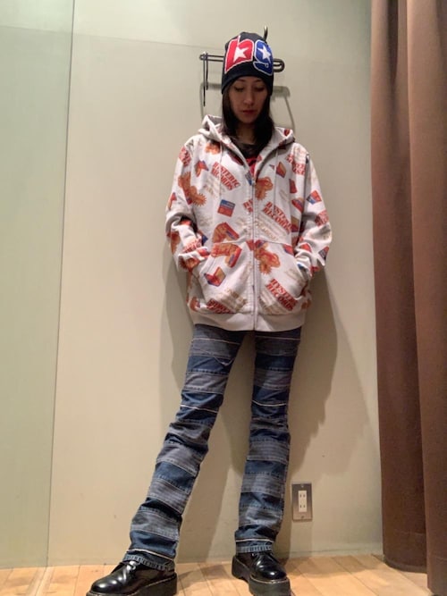 Hysteric Glamour ヒステリックグラマー　ネイティブ柄パーカー HYSTERIC RECORDS柄 パーカー|HYSTERIC GLAMOUR MEN | HYSTERIC