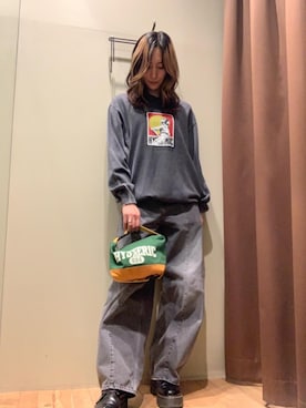 「アイテム（ポーチ）」を使った、kanaさん（レディース・172cm）の春コーディネート