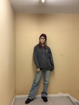 「HYSTERIC GLAMOUR（ヒステリックグラマー）のHYSTERIC JEANS パーカー（パーカー、ブラック系）」を使った、kanaさん（レディース・172cm）の秋コーディネート