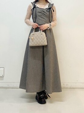 「MAJESTIC LEGON（マジェスティックレゴン）の取り外せるパールローファー（ローファー、ブラウン系）」を使った、ふうかさん（レディース・156cm）の夏コーディネート