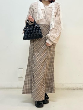 「MAJESTIC LEGON（マジェスティックレゴン）の取り外せるパールローファー（ローファー、ブラック系）」を使った、ふうかさん（レディース・156cm）の夏コーディネート