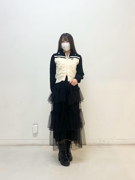 「MAJESTIC LEGON（マジェスティックレゴン）のレースアップショートブーツ（ブーツ、ブラック系）」を使った、ふうかさん（レディース・156cm）の冬コーディネート