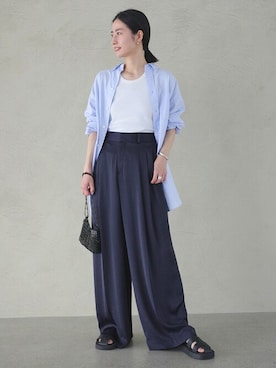「AP STUDIO（エーピーストゥディオ）のアイテム（サンダル）」を使った、NAKAEさん（レディース・163cm）の春コーディネート