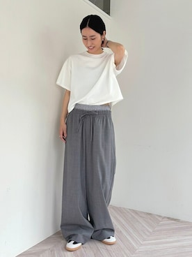 「AP STUDIO（エーピーストゥディオ）のアイテム（スラックス）」を使った、NAKAEさん（レディース・163cm）の夏コーディネート