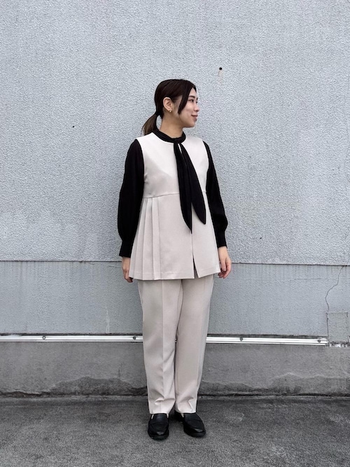 [新品] le coeur blanc ツインクロスサイドプリーツベスト ルクールブラン le.coeur blanc ツインクロスサイドプリーツ