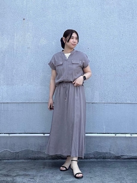 「シュシュ」｜「アイテム（ワンピース/ドレス）」を使った、junさん（レディース・154cm）の春コーディネート