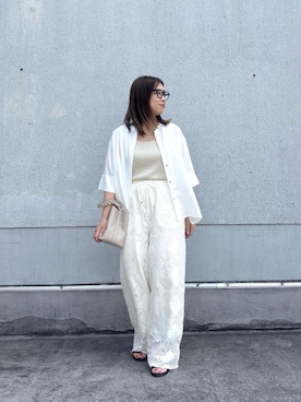 「白コーデ」｜junさん（レディース・154cm）の夏コーディネート