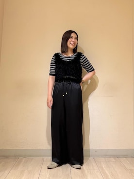 「アイテム（ベスト）」を使った、junさん（レディース・154cm）の夏コーディネート