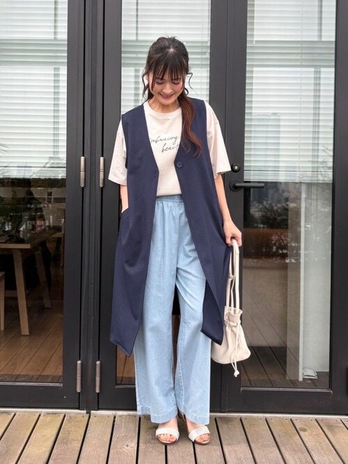 SHOO・LA・RUE ベスト ジレ 「S-LL/体型カバー」後ろ姿もきれい