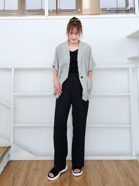 「アイテム（テーラードジャケット）」を使った、ゆゆさん（レディース・161cm）の夏コーディネート