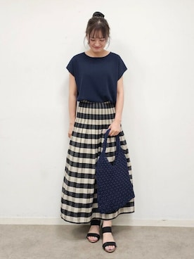 「シンプル・ベーシック」｜ゆゆさん（レディース・161cm）の夏コーディネート