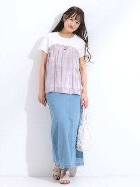 「シンプル・ベーシック」｜ゆゆさん（レディース・161cm）の夏コーディネート