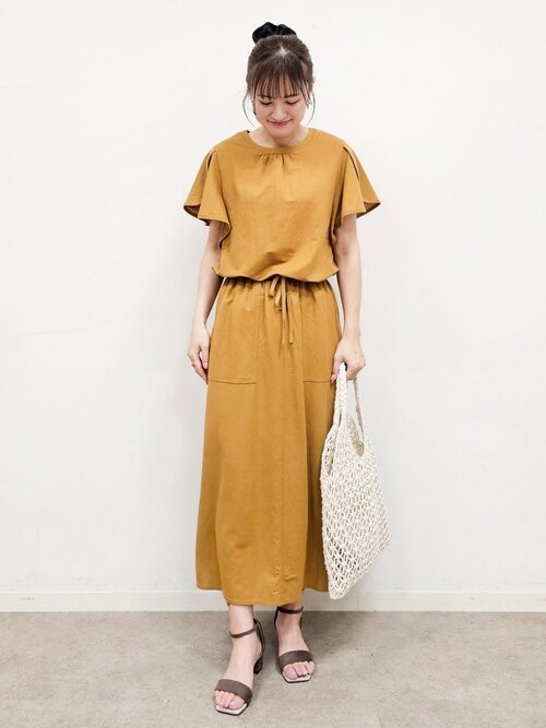 （Aランク）LouisVuitton オレンジフリル袖トップス 袖フリルTシャツ(M-L オレンジ): トップス｜Right-on公式