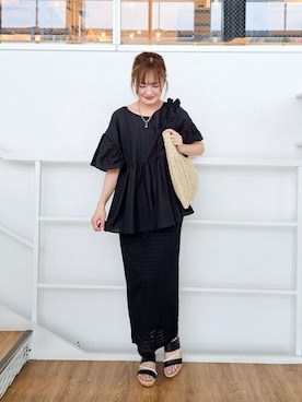 「シンプル・ベーシック」｜ゆゆさん（レディース・161cm）の夏コーディネート