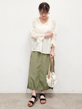 「Lee（リー）のアイテム」を使った、ゆゆさん（レディース・161cm）の夏コーディネート