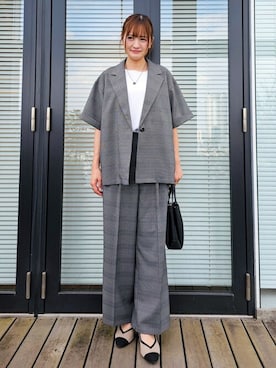 「SHOO・LA・RUE（シューラルー）の【軽量】ふわっと軽い3層ショルダーバッグ（ショルダーバッグ）」を使った、ゆゆさん（レディース・161cm）の夏コーディネート