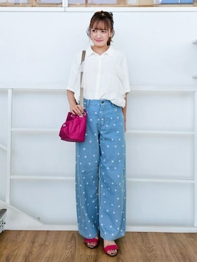 「Lee（リー）のアイテム」を使った、ゆゆさん（レディース・161cm）の夏コーディネート