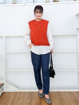 「SHOO・LA・RUE（シューラルー）の【軽量】ふわっと軽いフラップショルダーバッグ（ショルダーバッグ）」を使った、ゆゆさん（レディース・161cm）の秋コーディネート