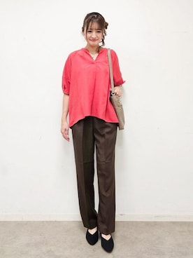 「DRESKIP（ドレスキップ）のアイテム（シャツ/ブラウス）」を使った、ゆゆさん（レディース・161cm）の秋コーディネート