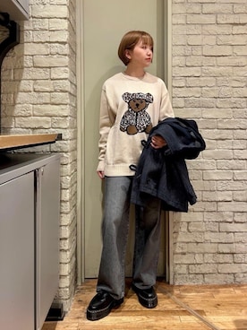 「ワイドパンツ 」｜「アイテム（その他アウター）」を使った、mariko.tさん（レディース・161cm）の秋コーディネート