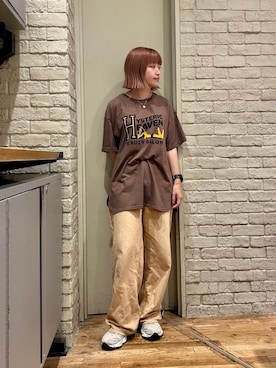 「ワイドパンツ 」｜「アイテム（パンツ）」を使った、mariko.tさん（レディース・161cm）の夏コーディネート