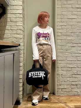 「アイテム（ドラムバッグ）」を使った、mariko.tさん（レディース・161cm）の秋コーディネート