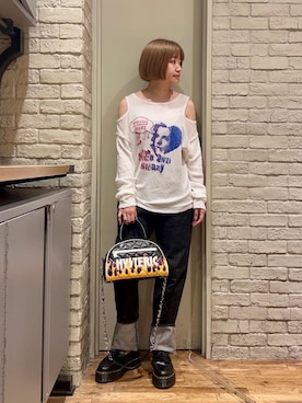 「HYSTERIC GLAMOUR（ヒステリックグラマー）のアイテム（バッグ）」を使った、mariko.tさん（レディース・161cm）の秋コーディネート