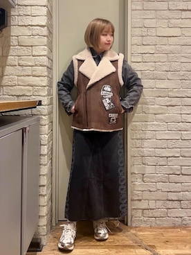 「HYSTERIC GLAMOUR（ヒステリックグラマー）のアイテム（ベスト）」を使った、mariko.tさん（レディース・161cm）の秋コーディネート
