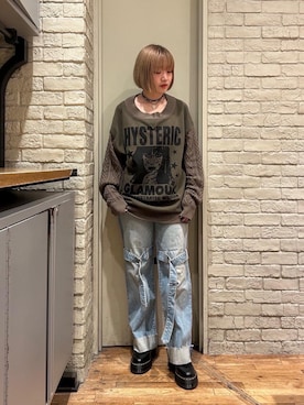 「HYSTERIC GLAMOUR（ヒステリックグラマー）のアイテム（チョーカー）」を使った、mariko.tさん（レディース・161cm）の秋コーディネート