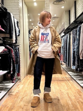 「HYSTERIC GLAMOUR（ヒステリックグラマー）のアイテム（パーカー）」を使った、mariko.tさん（レディース・161cm）の秋コーディネート