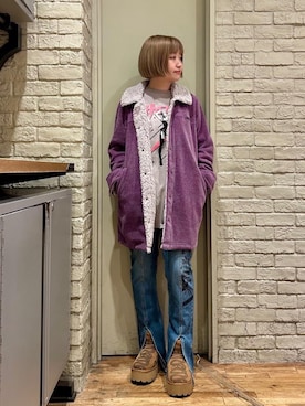 「アイテム（ステンカラーコート）」を使った、mariko.tさん（レディース・161cm）の秋コーディネート