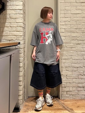 「HYSTERIC GLAMOUR（ヒステリックグラマー）のDIZZY&MILKY ソックス（ソックス/靴下、イエロー系）」を使った、mariko.tさん（レディース・161cm）の夏コーディネート