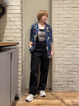「HYSTERIC GLAMOUR（ヒステリックグラマー）のチノブッシュパンツ（その他パンツ、ブラック系）」を使った、mariko.tさん（レディース・161cm）の夏コーディネート
