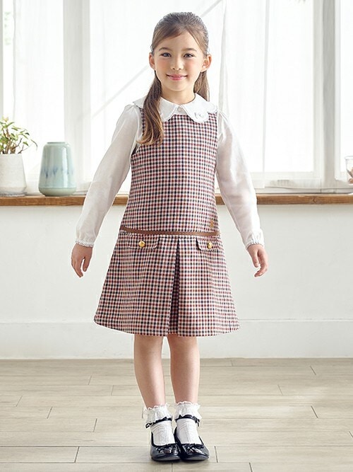 miki ミキハウス ジャンバースカート レトロ HOUSE⁄ミキハウス