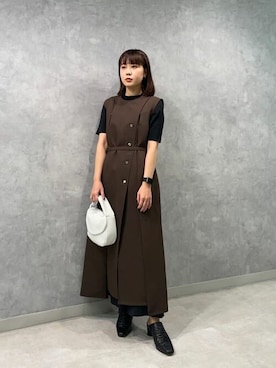 「スカートコーデ」｜「アイテム（ベスト）」を使った、akari.nさん（レディース・154cm）の夏コーディネート