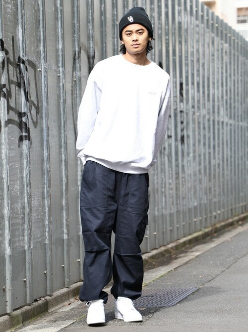 セール】【UNIVERSAL OVERALL】UOロゴ刺繍ハイゲージニット帽