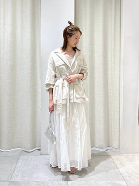 「アイテム（ミリタリージャケット、ホワイト系）」を使った、BABYLONE STAFFさん（レディース・164cm）の春コーディネート