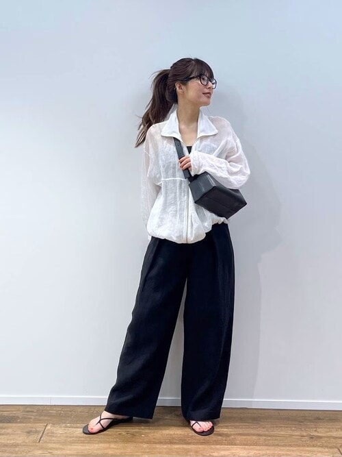 BABYLONE バビロン ラミーシアージップブルゾン リネン ブラック