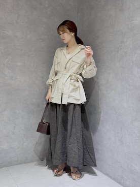 「アイテム（ミリタリージャケット、ホワイト系）」を使った、BABYLONE STAFFさん（レディース・163cm）の春コーディネート